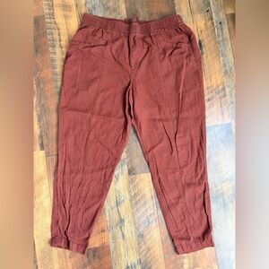 Old Navy Women’s Brick/Rust Linen Ankle Pants